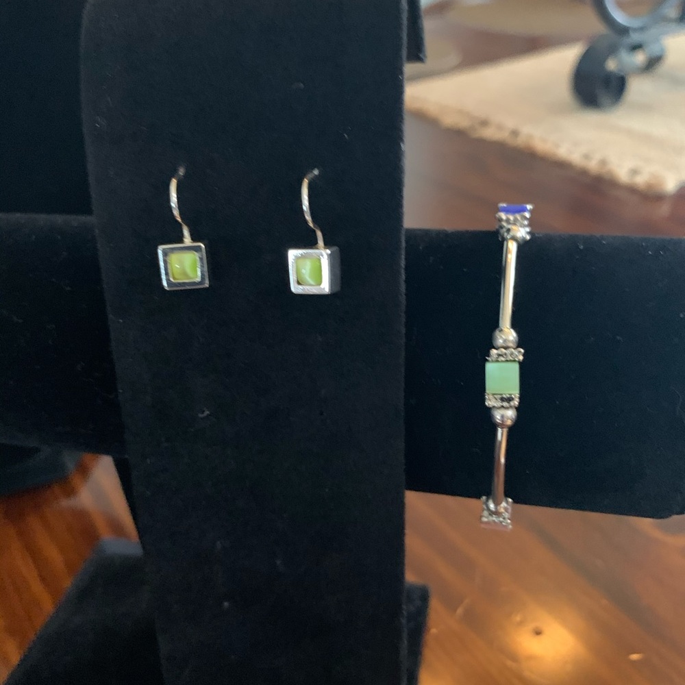 Multi Colored Bracelet and Earrings